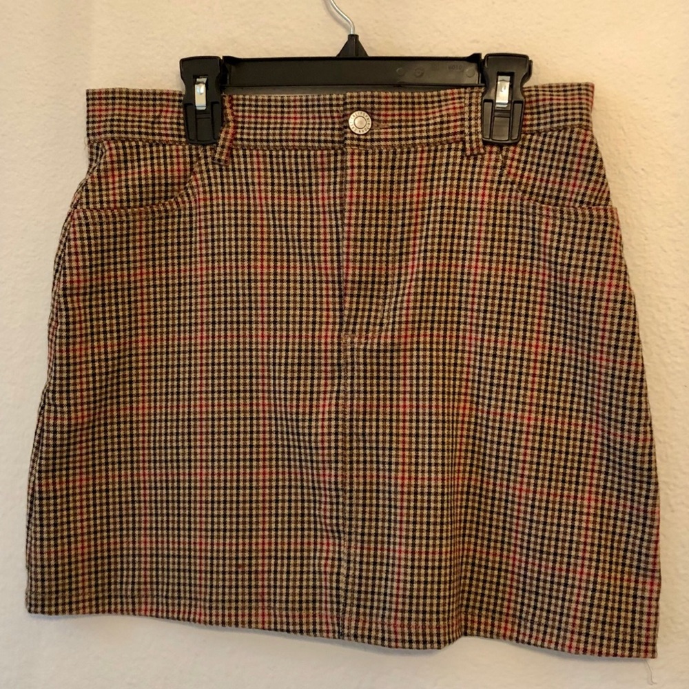 John Galt plaid mini skirt